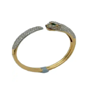 Bracelet en or jaune 14 carats de qualité supérieure avec diamants naturels Style Hip Hop pour les cadeaux disponibles à la vente - Product Image 4