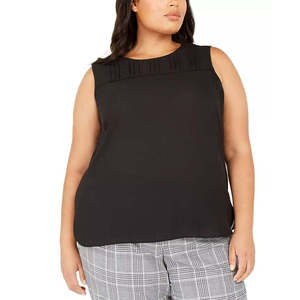 Canotta da Donna Calvin Klein Senza Maniche XX-Large in Maglia con Collo Plissettato e Dettaglio Arricciato, Traspirante, Stile Halter, Taglia Unica, Nera - Product Image 1