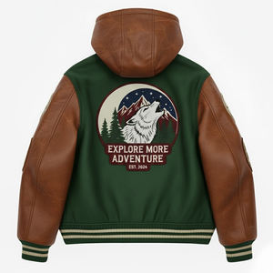 Chaqueta Universitaria Informal de Alta Calidad al por Mayor para Hombre, Chaqueta Universitaria con Logotipo Personalizado Estampado y Bordado de Chenilla para Hombre - Product Image 2