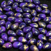 Pierre précieuse en vrac de qualité supérieure AAA+ sur mesure, cabochon en turquoise Kingman naturelle de forme poire MM, couleur cuivre violet, pour bijoux
