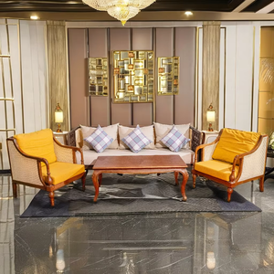 Juego de sofá de madera de Fresno para sala de estar y comedor, cojín para asiento, almohada, muebles de interior y exterior, características de esquina, uso en la sala de estar - Product Image 1