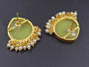 ต่างหูทองเหลืองชุบทองแบบใหม่ ต่างหูสำหรับผู้หญิง ของขวัญงานแต่งงาน งานหมั้น ต่างหูเรียบง่าย ขายส่ง - Product Image 5