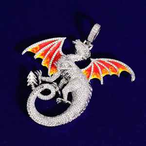 Collar con Colgante de Dragón para Hombre, Estilo Iced Out, Micro Pavé, Dragón 3D Escarchado, Zirconia, Cadena Hip Hop, Joyería de Fantasía, Regalo - Product Image 3