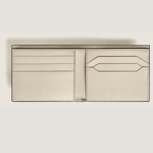 Genuine Leather Slim <b>Fold</b> <b>Wallet</b> Cloudy Beige Minimalist Design Unisex Daily Use RFID Blocking Vintage - Product Image 3