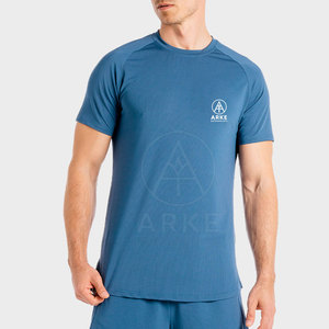 T-shirt de sport dernier modèle nouvelle mode léger à séchage rapide Logo personnalisé en polyester/coton pour une utilisation en extérieur motif solide - Product Image 1