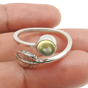 แหวนพลอยซิทรีนธรรมชาติสีเงินสเตอร์ลิง925ทึบแหวนรูปใบไม้ทำด้วยมือสำหรับเครื่องประดับงานวันเกิดของเธอสำหรับงานเลี้ยงวันเกิด - Product Image 2
