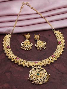 Venta al por mayor de joyería chapada en oro de 14K 18K 24K de moda, joyería de lujo, conjunto de collares, joyería llena de oro de latón Oro Joyeria. - Product Image 2