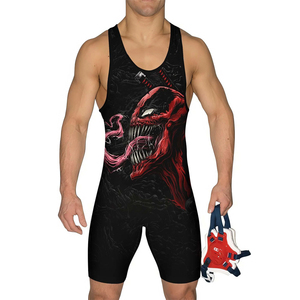 Vente chaude Personnalisé Nouveau Style Animal Design Polyester Tous Les Singlets De Lutte Sublimés - Product Image 2