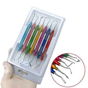 Juego de Instrumentos Dentales Profesionales de Acero Inoxidable de Alta Calidad para Rellenos de Resina, Espátula de Mango Grueso, Herramientas Coloridas - Product Image 3