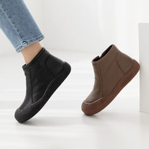 [JSHOE] Bottines en cuir de vache véritable Lizet, style minimal chic, doublure en polaire chaude pour femmes - Product Image 6
