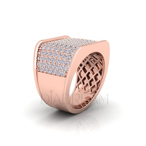Bague en argent sterling 925 Micro Pave coupe ronde Leb Grown Diamond Ring pour hommes Bague fine de style Hip Hop pour mariages et fêtes - Product Image 4