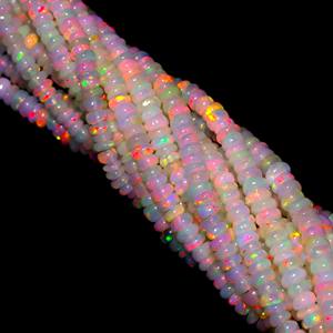 Perles de rondelle lisses d'opale éthiopienne naturelle pour la fabrication de bijoux 3-4mm 16 "perles de pierres précieuses de haute qualité au prix de gros en vrac - Product Image 5