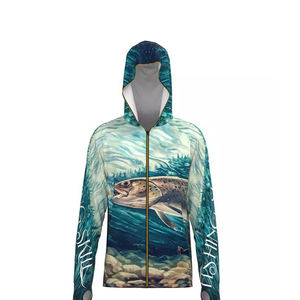 Vente en gros chemise imprimée par sublimation à séchage rapide UPF 50 personnalisée Protection UV vêtements de pêche capuche pour hommes à manches longues - Product Image 5