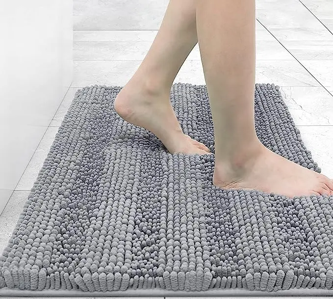 Chenilla de algodón Ultra suave, alfombra de baño antideslizante para Baño