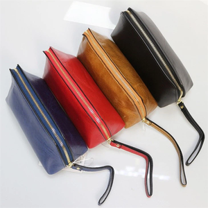 Neceser de viaje para mujer, organizador de cuero genuino, bolsa de maquillaje de cuero para artículos de tocador, accesorios al por mayor - Product Image 3
