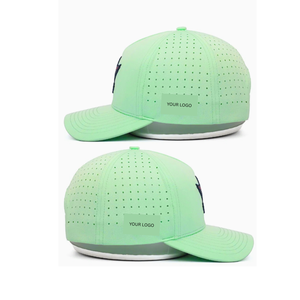 5 Panel <b>Flat</b> Brim Golf Cap Custom Logo Quick Dry Waterproof Laser Cut Ventilation Stretch Fabric Plain Sport <b>Hat</b> Unisex Gorras - Product Image 5