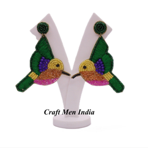 Boucles d'oreilles à clous en perles artisanales pour hommes et femmes, style indien, nouveau design, style classique, bijoux en forme d'aile d'oiseau, haute qualité - Product Image 3