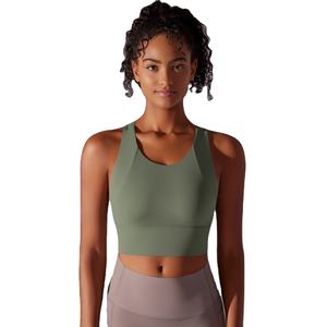 Soutien-gorge de sport amincissant à haute élasticité pour la course et le yoga, débardeurs rembourrés, gilets de sport courts pour femmes - Product Image 1