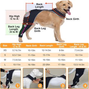 Manchon de récupération durable en néoprène pour chien, alternative au collier conique, protection du <span class=keywords><strong>coude</strong></span> pour la rééducation des pattes arrière après chirurgie, pour animaux de compagnie - Product Image 5
