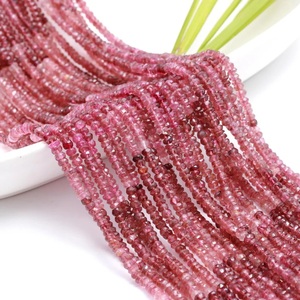 ลูกปัดพลอยพลอยพลอยสีชมพูยาว12นิ้วทำด้วยมือขนาด4มม. - Product Image 1