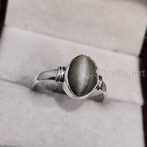 Anillo de Plata de Ley 925 con Piedra Lunar Gris Natural para Hombre, Novedad, Regalo de Aniversario de Nacimiento en Junio - Product Image 4