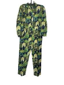 Mono elegante y ligero con estampado floral en azul oscuro para mujer, traje transpirable con estampado de flores elegante - Product Image 5