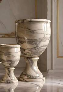 แจกันดอกไม้หินอ่อนและกระถางแกะสลักหินในร่มและกลางแจ้งและประติมากรรมสำหรับใช้ - Product Image 5