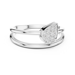 Joyas urbanas Anillo de oro de 14K con centro redondo de Aguamarina - Product Image 3