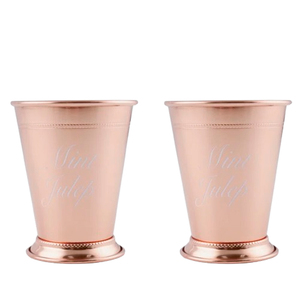 Ensembles de 2 verres à boire en acier inoxydable de forme ronde en métal de fête personnalisés en gros et en or rose - Product Image 1