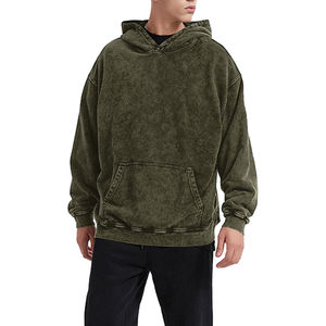 2025 nouveauté tendance sweat à capuche lavé à l'acide de haute qualité 100% coton respirant thermique haute rue pour hommes pour l'hiver pas cher - Product Image 6