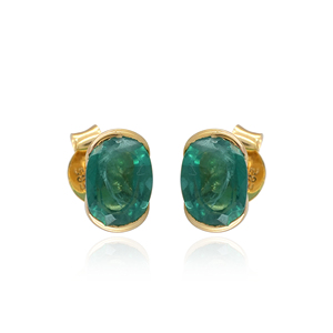 1.8 Carat Pear Cut Green Diamond Stud Earrings 14K Yellow Gold Women's Wedding Jewelry - Product Image 3