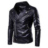 Marque de mode hommes Designer Punk vent Oblique fermeture éclair conception hommes veste en cuir manteau nouvelle moto pilote veste en cuir
