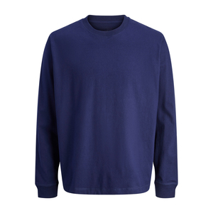 Men's Custom Logo <b>Tshirts</b> Plain Streetwear Oversized Rib Crewneck Heavyweight Cotton Tee Shirt Wholesale <b>Long</b> Sleeve Customized - Product Image 1