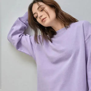 Sudaderas Extra Largas de Algodón de Alta Calidad con Cuello Redondo para Mujer, Invierno, Antiarrugas, Personalizables en la Parte Delantera - Product Image 3