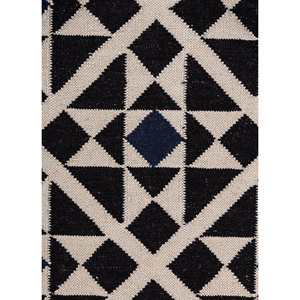 Alfombras Geométricas de Lana Alhambra en Gris y Negro, Tejido Plano para el Hogar, para Pasillo, Rectangulares a Rayas-ADWL-13161 - Product Image 3