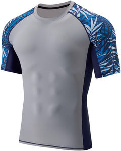 Unisex Short Sleeve Rash Guard High Quality Custom Design Gym Compression Wear Breathable <b>Latex</b> Sun Protection for Adults - Product Image 2