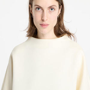 Sweat à capuche surdimensionné pour femme avec logo d'impression bouffante épaule tombante hiver sweat tricoté dos Streetwear - Product Image 3