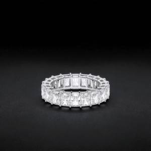 Bague d'éternité 5.00 carats avec diamants E-F/VVS-VS coupe rayonnante en argent sterling 925 unisexe tendance - Product Image 2