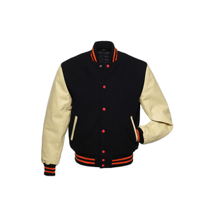 Custom Men's Letterman <b>Jackets</b> with Stand Collar Front Logo-Create Your Idea! - Product Image 2