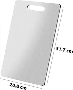 Directo de fábrica de calidad alimentaria de acero inoxidable de titanio Metal bloques de cortar tabla de cortar para cocina precio bajo por artesanía hecha a mano - Product Image 1