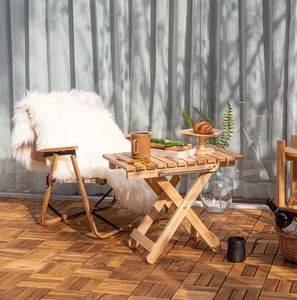 Vietnam Standard Size 300x300 Carreaux de terrasse en PVC en bois d'acacia imperméables Easy Click pour intérieur extérieur jardin Design contemporain - Product Image 6