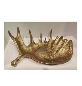 Cuencos de servicio de metal con acabado antiguo de diseñador exclusivo con tema floral perfecto para bodas y banquetes Decoración de mesa - Product Image 3