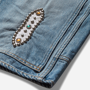 กางเกงยีนส์ขาสั้นสำหรับผู้หญิง, กางเกงขาสั้นผ้ายีนส์ระบายอากาศได้ดีแห้งเร็วเป็นมิตรกับสิ่งแวดล้อม - Product Image 3