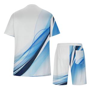 Camisa personalizada de verano de color sólido para hombre, pantalones cortos de manga corta con solapa, conjunto deportivo informal de dos piezas para hombre de verano - Product Image 4
