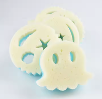 Coton doux réutilisable durable pour gommage, éponge lavable en acier en forme de visage souriant de papa pour le nettoyage quotidien de la cuisine durable