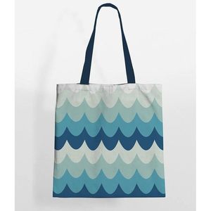 Ocean Waves Cotton Canvas Tote <b>Bag</b> Large Capacity Top Selling <b>Bag</b> For Swimming Item Store Carry <b>Bag</b> Shopping <b>Packaging</b> <b>Bags</b> - Product Image 5