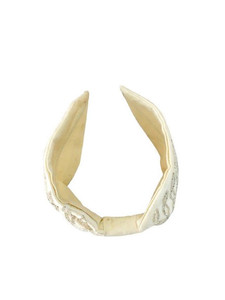 Bandeau élégant de style nœud, silhouette légère, confortable, durable, fait à la main, bandeau brodé ivoire, accessoire élégant - Product Image 4