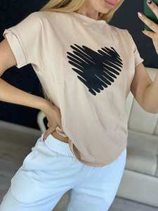 Camisetas de mujer de alta calidad serigrafiadas media manga cuello redondo diseño personalizado y estilo ropa de verano para damas - Product Image 3