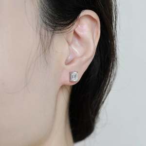 2025 New Arrival <b>Fine</b> Jewelry 925 Silver Moissanite Geometric square Stud <b>Earring</b> for Women Gifts Simple <b>Earring</b> Gifts Daily - Product Image 1