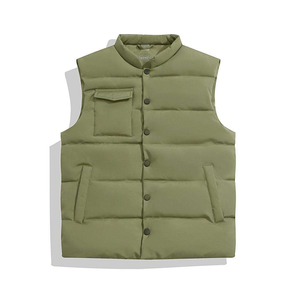 Veste sans manches en peau de mouton, légère, col montant, logo sur le devant, pour homme - Product Image 5